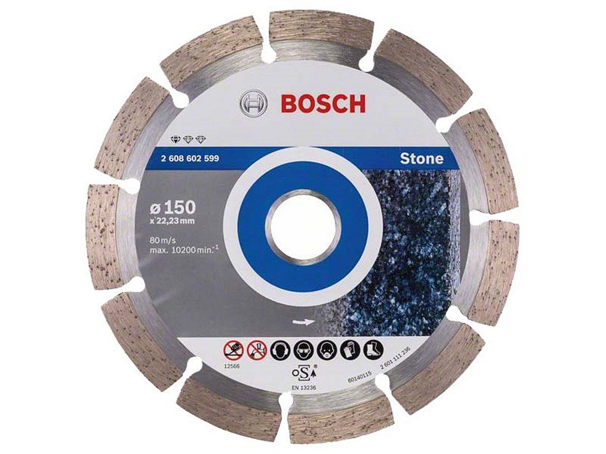 Bosch Diamentowa tarcza tnąca Professional for Stone 150 x 22 23 x 2 x 10 mm 2608602599 Średnica 150 mm Średnica wewnętrzna 22.23 mm 1 szt