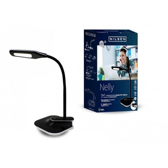 Nilsen INQ Lampka biurkowa LED INQ Nelly PX035, czarna, 11,5 W