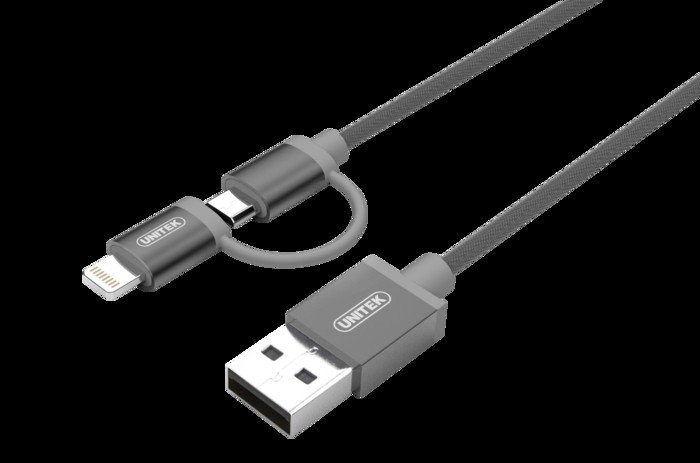 Unitek USB Lightning/micro USB 1.0m szary (Y-C4031GY)