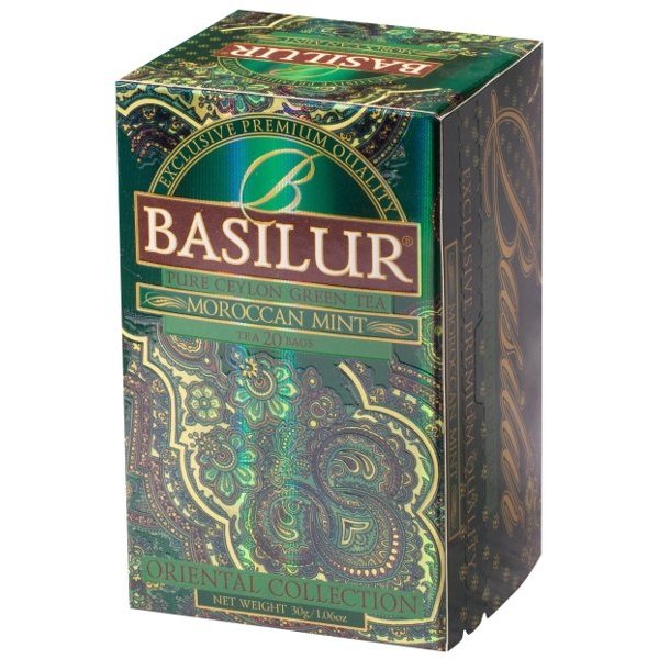 Herbata zielona BASILUR Moroccan Mint 70419, kopertowana, 20x1,5 g