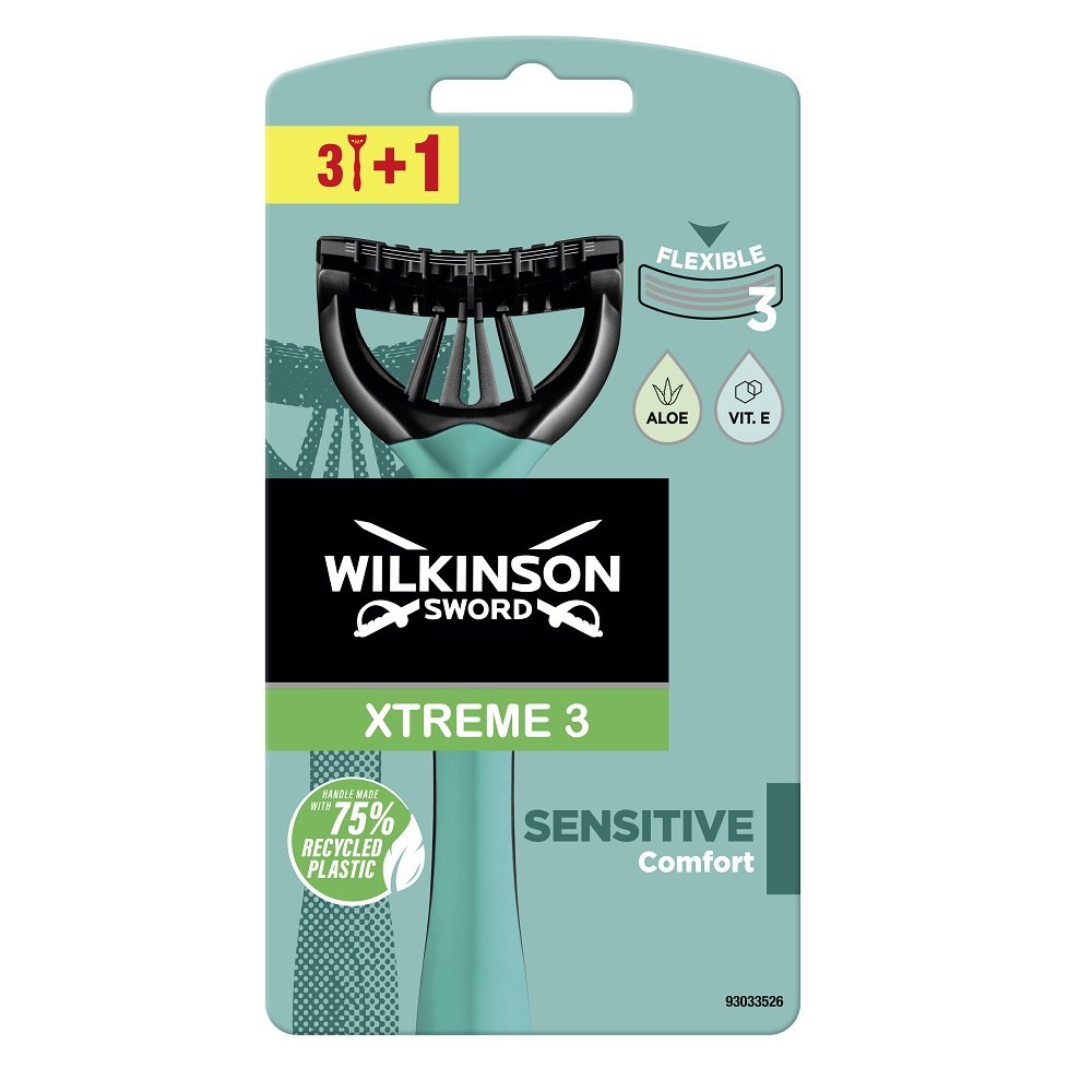 Wilkinson Sword Xtreme 3 Sensitive maszynki jednorazowe Aloe Vera 3 + 1 Ks