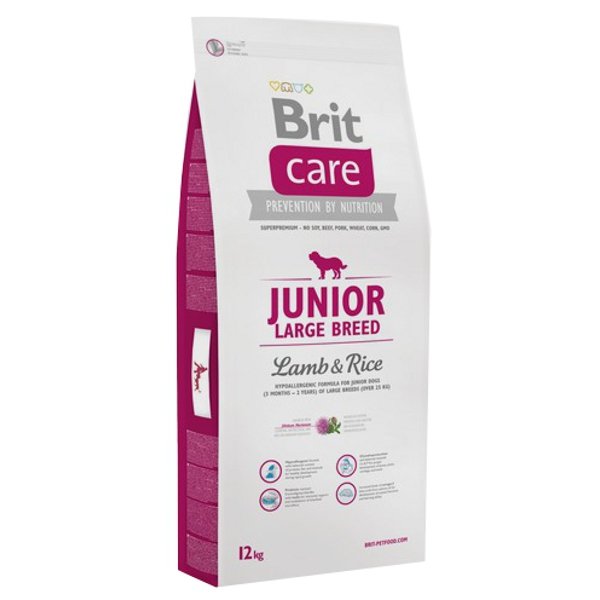 Brit Karma hipoalergiczna dla psów BRIT Care New Junior Large Breed, jagnięcina i ryż, 12 kg