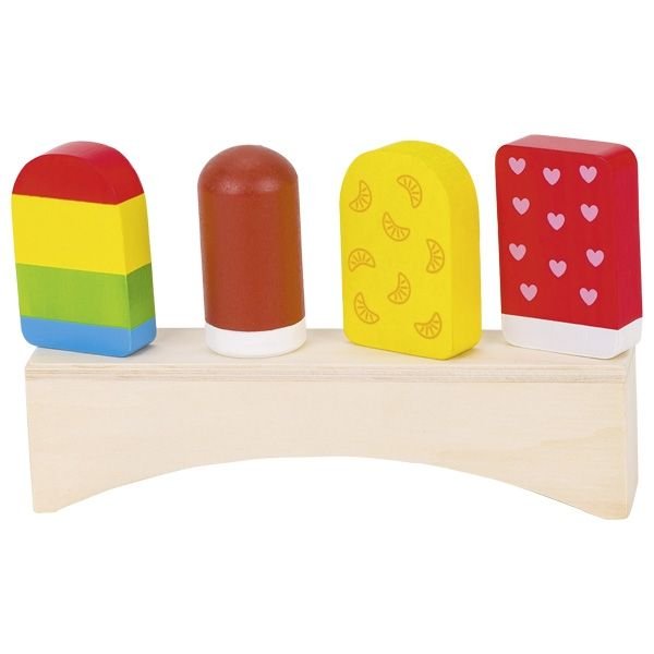 Goki DREWNIANE LODY NA PATYKU zestaw 4 szt. GK 51712