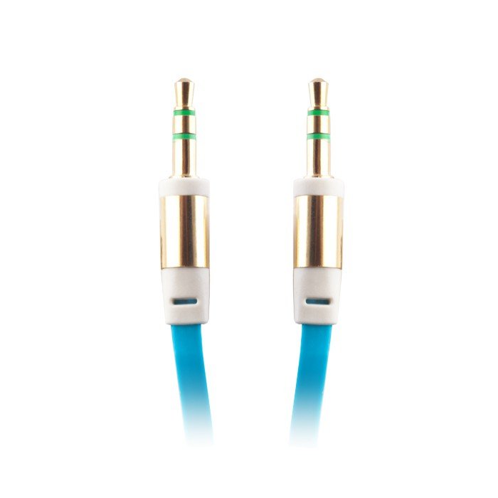 Forever MOBILE Kabel przewód adapter audio jack 3,5mm - jack 3,5mm 1m (niebieski) T_0009897
