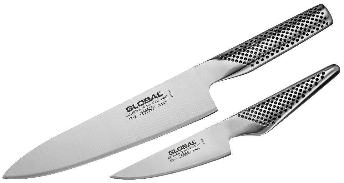 Global Zestaw noży kuchennych G-2 i GS-1, 20 cm, 11 cm