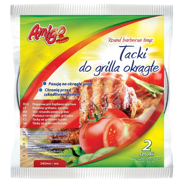 Amigo Tacki do grilla okrągłe 340mm 2 sztuki AMIGO (8871)