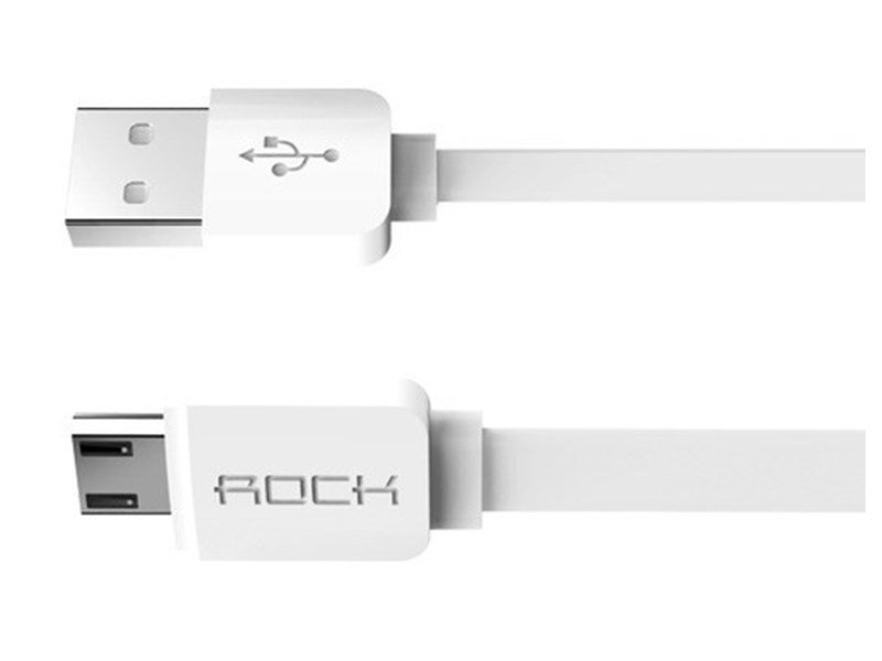 ROCK Kabel ROCK Micro USB Płaski 100cm : Kolor - biały 646