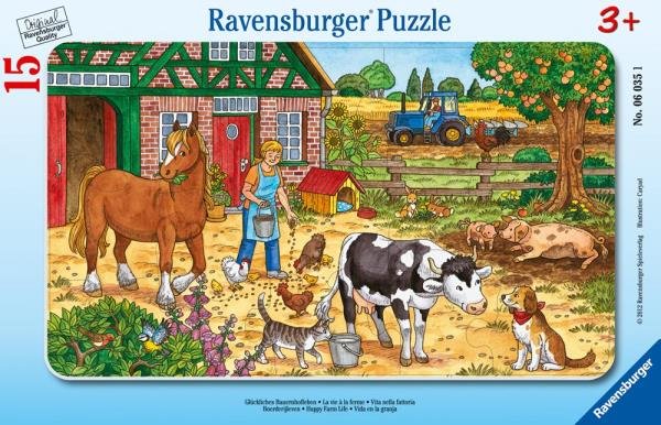 Ravensburger, puzzle dla dzieci 2D, Życie na farmie, 15 el.