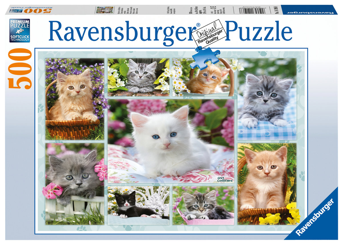 Ravensburger Puzzle 500 el Kotek w Koszyku