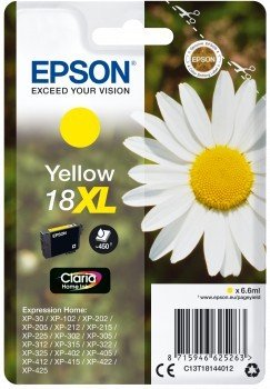 Epson oryginalny ink C13T18144012, T181440, 18XL, yellow, 6,6ml, Expression Home XP-102, XP-402, XP-405, XP-302 C13T18144012