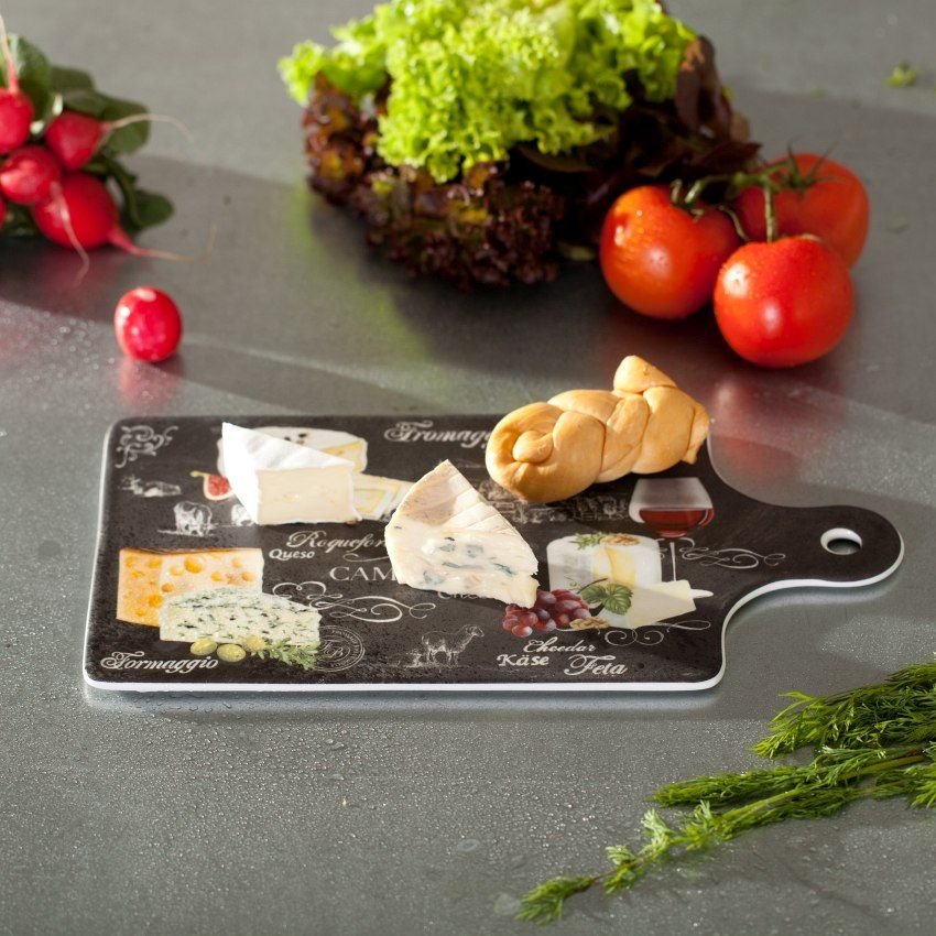 Deska do krojenia DEKORIA World of cheese, porcelana 34,5x18 cm