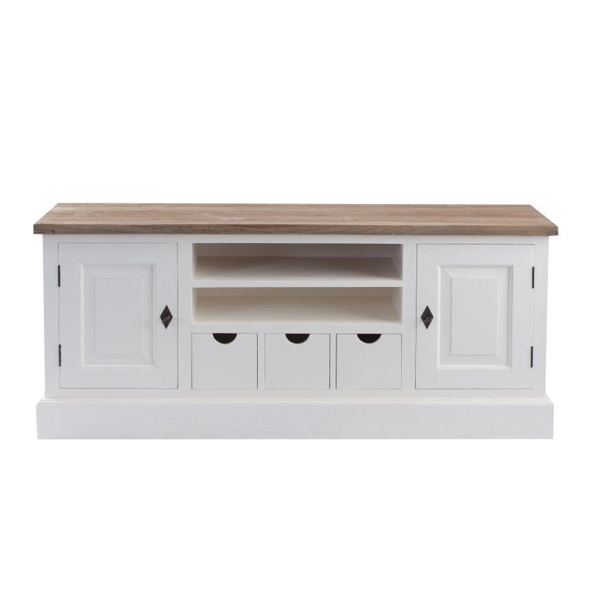 Dekoria Szafka RTV Brighton 150x40x65cm white&natural 150x40x65cm 006-140