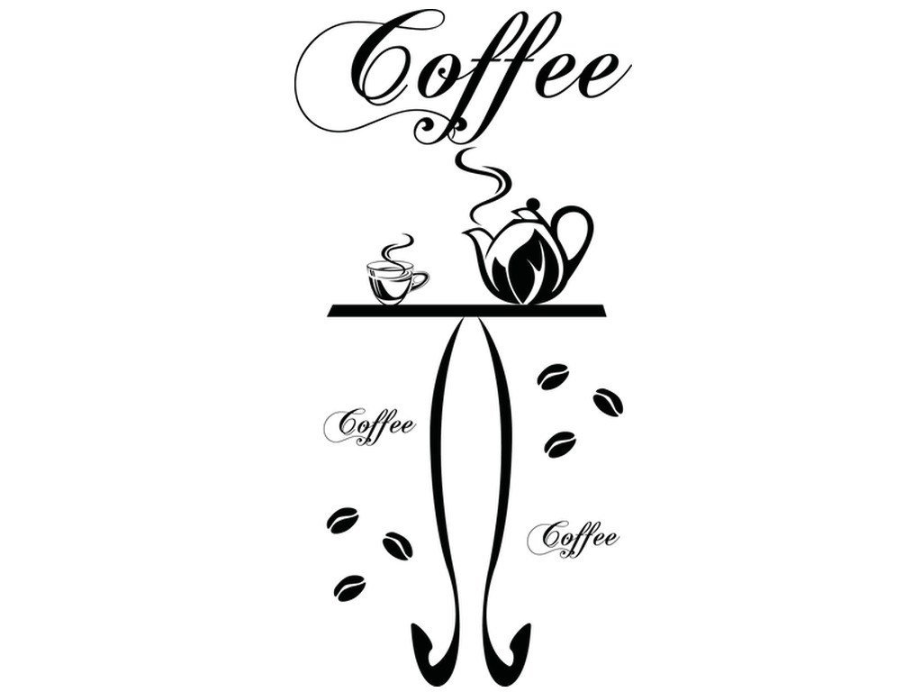 Cytaty, Kawa na stoliku, Naklejka ścienna, 50x100 cm