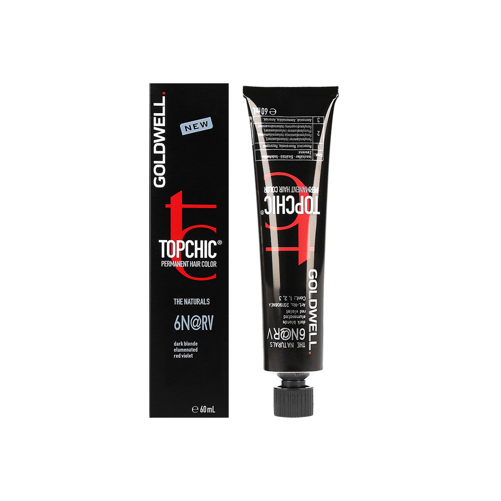 Goldwell Topchic, farba do włosów 6N@RV Dark Blonde Elumenated Red Violet, 60 ml