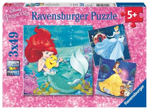 Zdjęcia - Puzzle i mozaiki Ravensburger , Puzzle 3w1: Wieczór Księżniczek Disneya . Wiek: 5+ (9350)