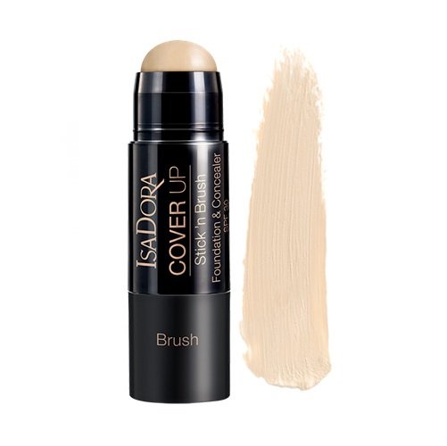 IsaDora Cover Up Stick Brush, kryjący podkład z pędzlem 01 Light Beige, 8 g