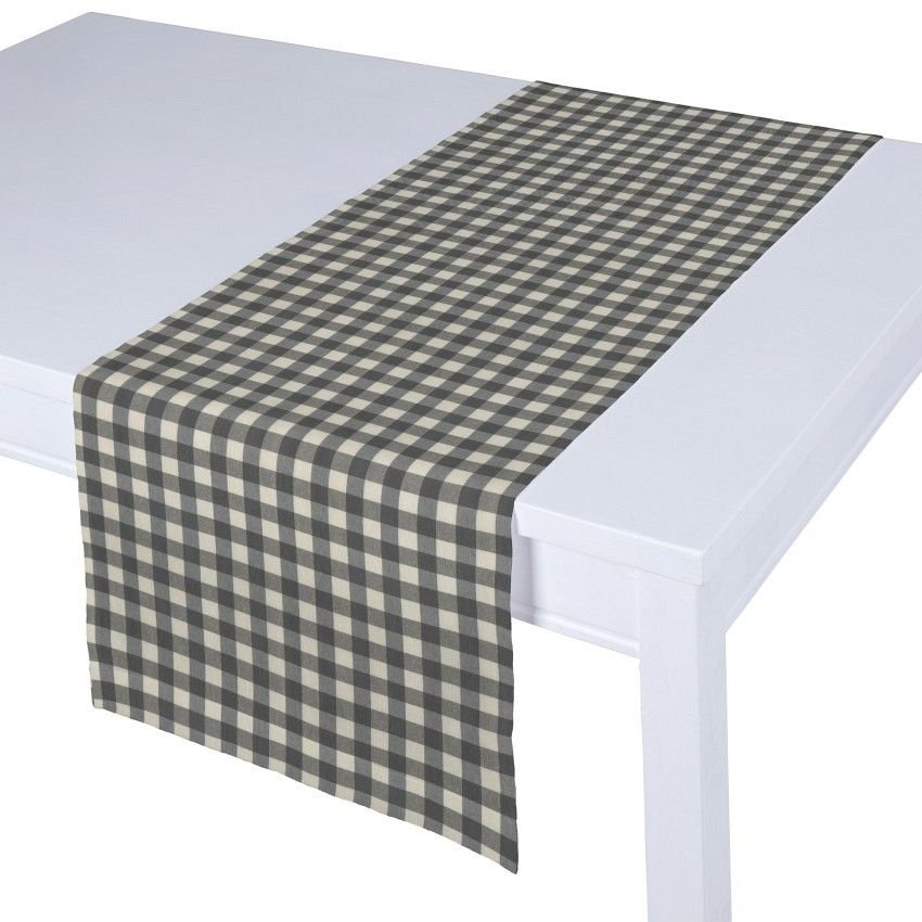 Dekoria pl pl Bieżnik prostokątny szaro biała kratka 1,5x1,5cm) 40 × 130 cm Quadro 410-136-11