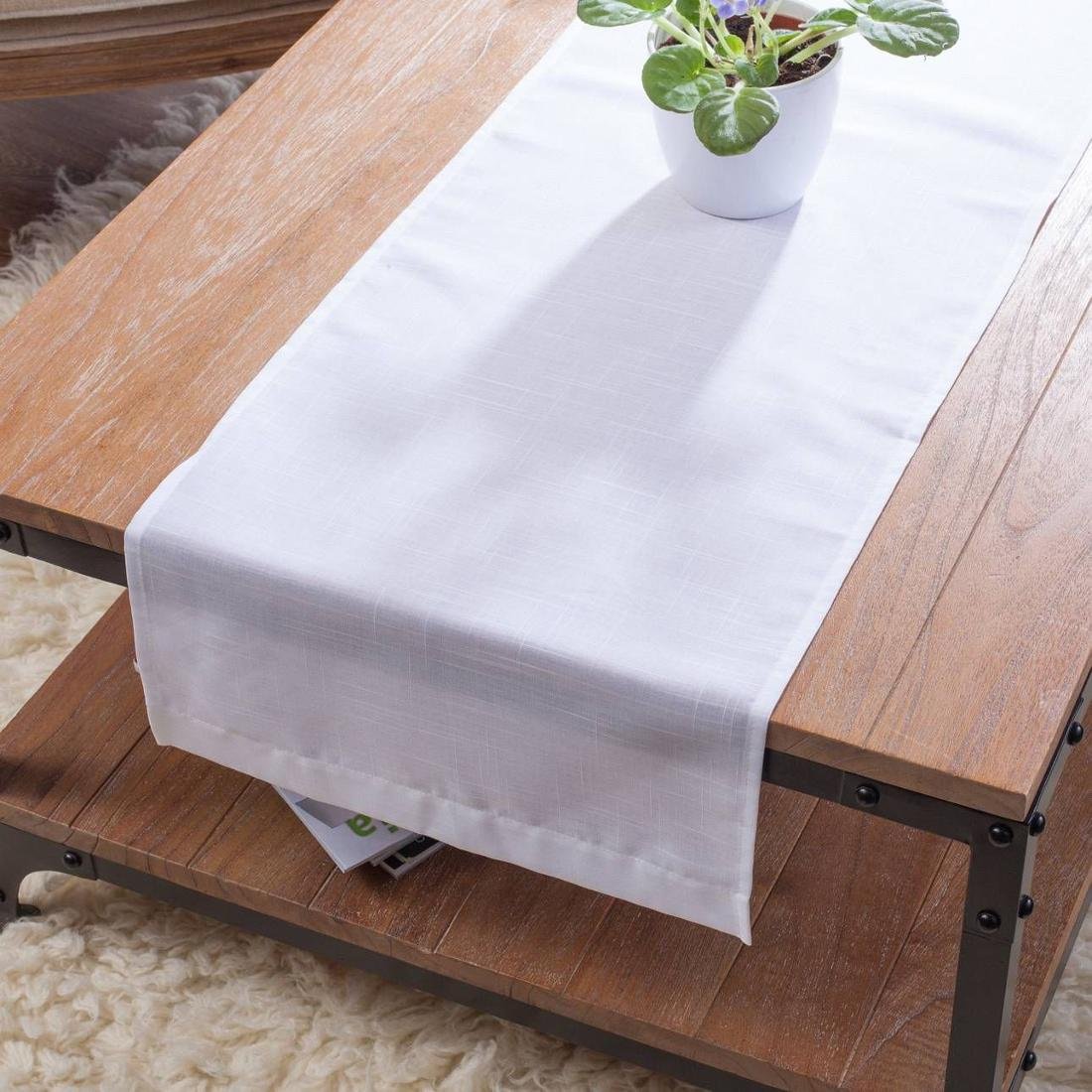 Dekoria pl pl Bieżnik prostokątny prześwitująca biała 40 × 130 cm Romantica 410-128-77