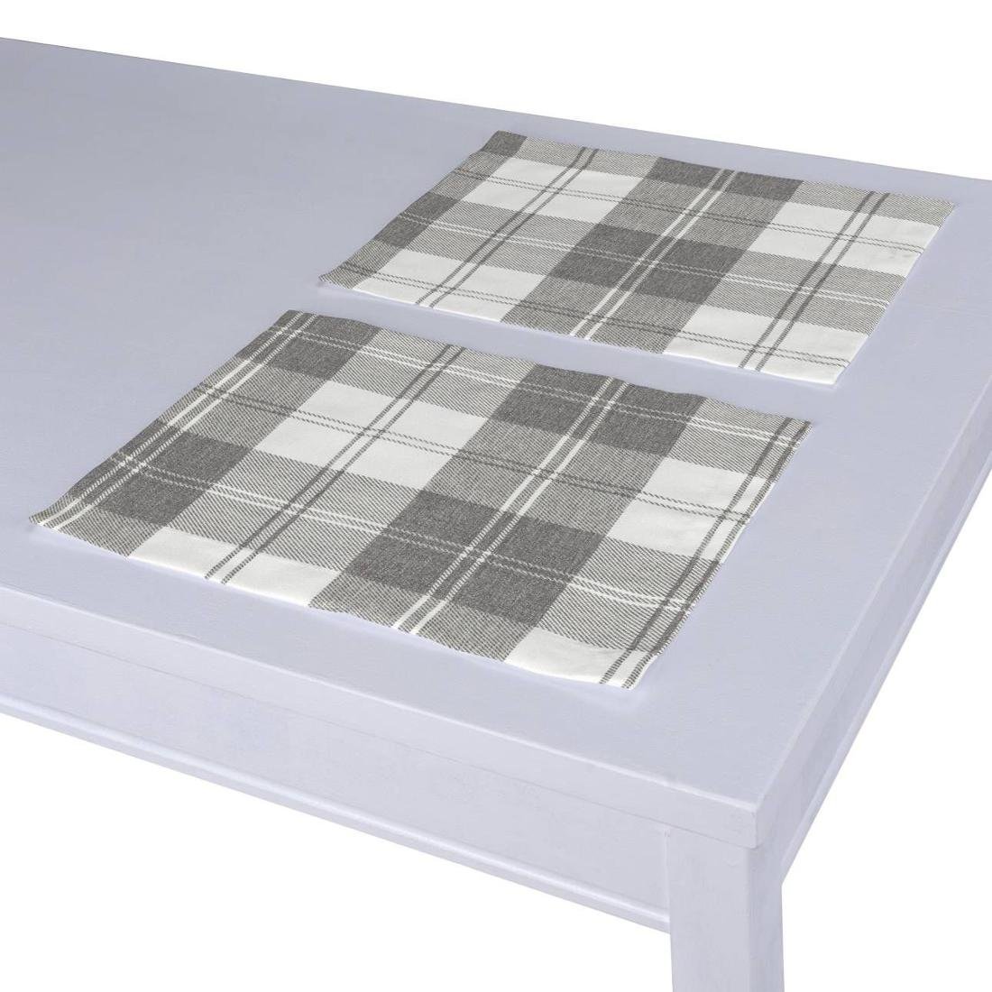 Dekoria pl pl Podkładka 2 sztuki krata szaro-biała 40 x 30 cm Edinburgh 403-115-79