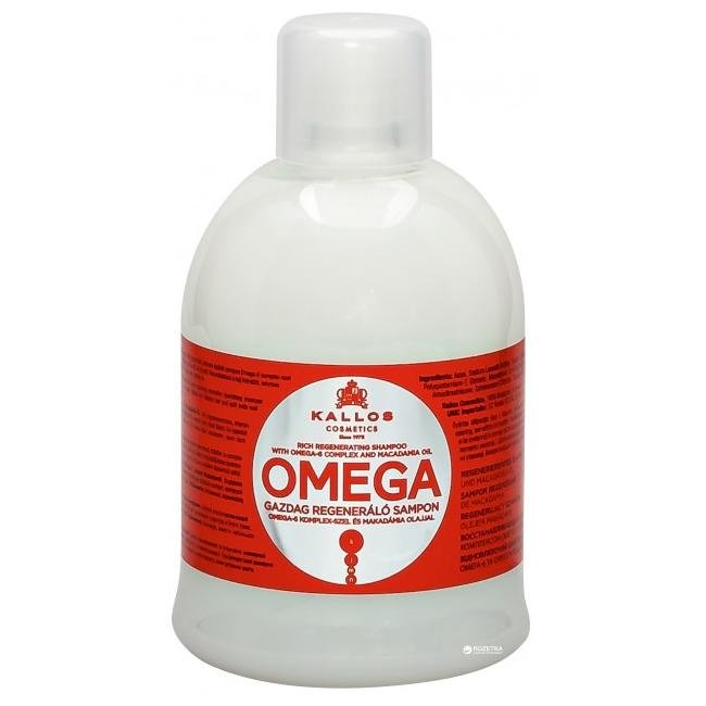 Kallos OMEGA bogato regenerujący szampon do włosów 1000 ml | DARMOWA DOSTAWA OD 149 PLN!