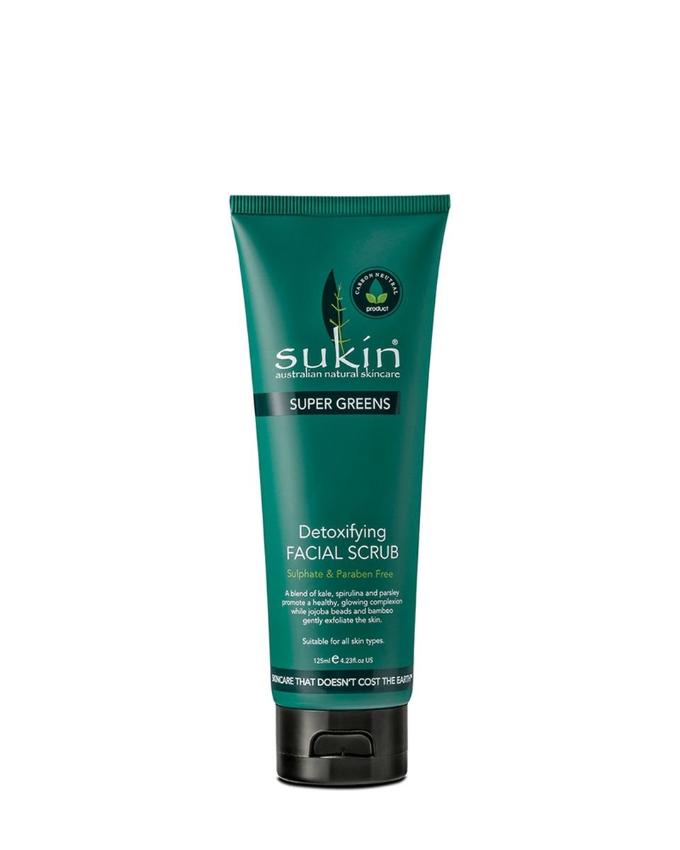 Sukin Super Greens, detoksykujący scrub do twarzy, 125 ml