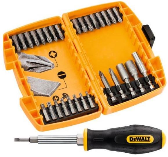 DEWALT Zestaw końcówek + uchwyt 25 mm, 30 szt