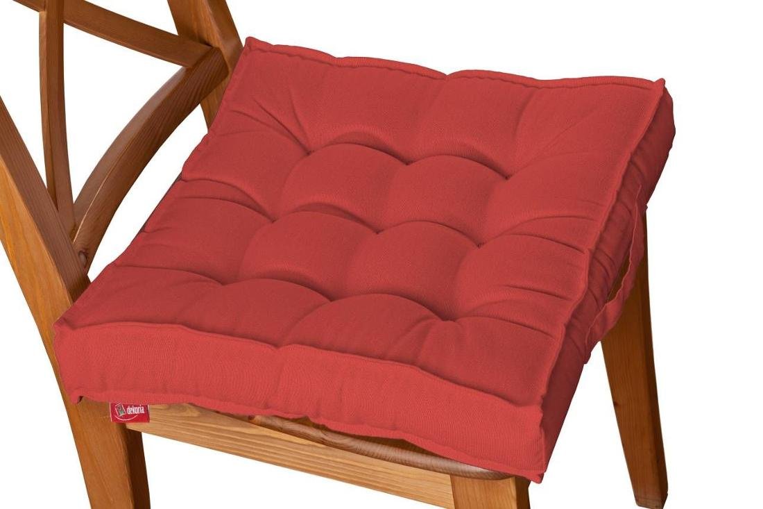 Dekoria Siedzisko Kuba na krzesło czerwony 50 × 50 × 10 cm Loneta 211-133-43