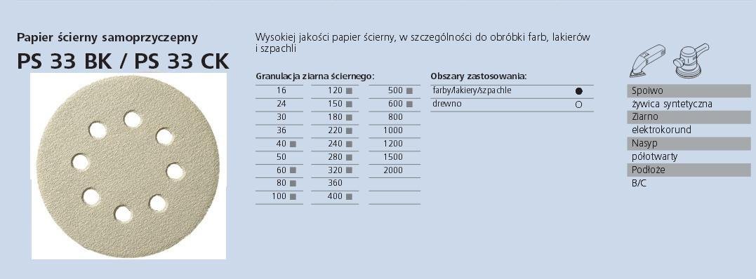 Klingspor Krążek szlifierski 125 mm, 100 szt, p 40