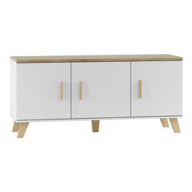 High Glossy Furniture Komoda Livorno, biało-beżowa, 150x69x45 cm