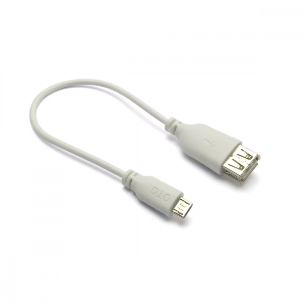 G&BL G&BL Kabel OTG adapter Micro USB męski/ USB żeński w miękkim oplocie biały 0.2m blister