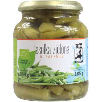 Bio Europa FASOLKA ZIELONA W ZALEWIE W SŁOIKU BIO 340 g (185 g)