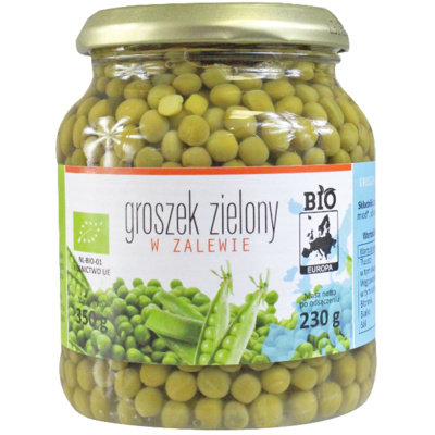 Bio Europa GROSZEK ZIELONY W ZALEWIE W SŁOIKU BIO 350 g (230 g)