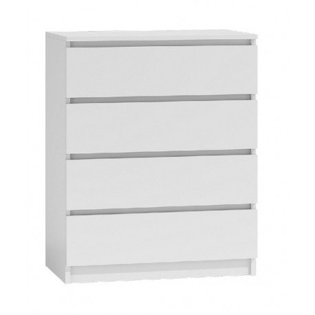 Topeshop Komoda szafka MALWA, 4 szuflady, biała, 70x40x95,5 cm