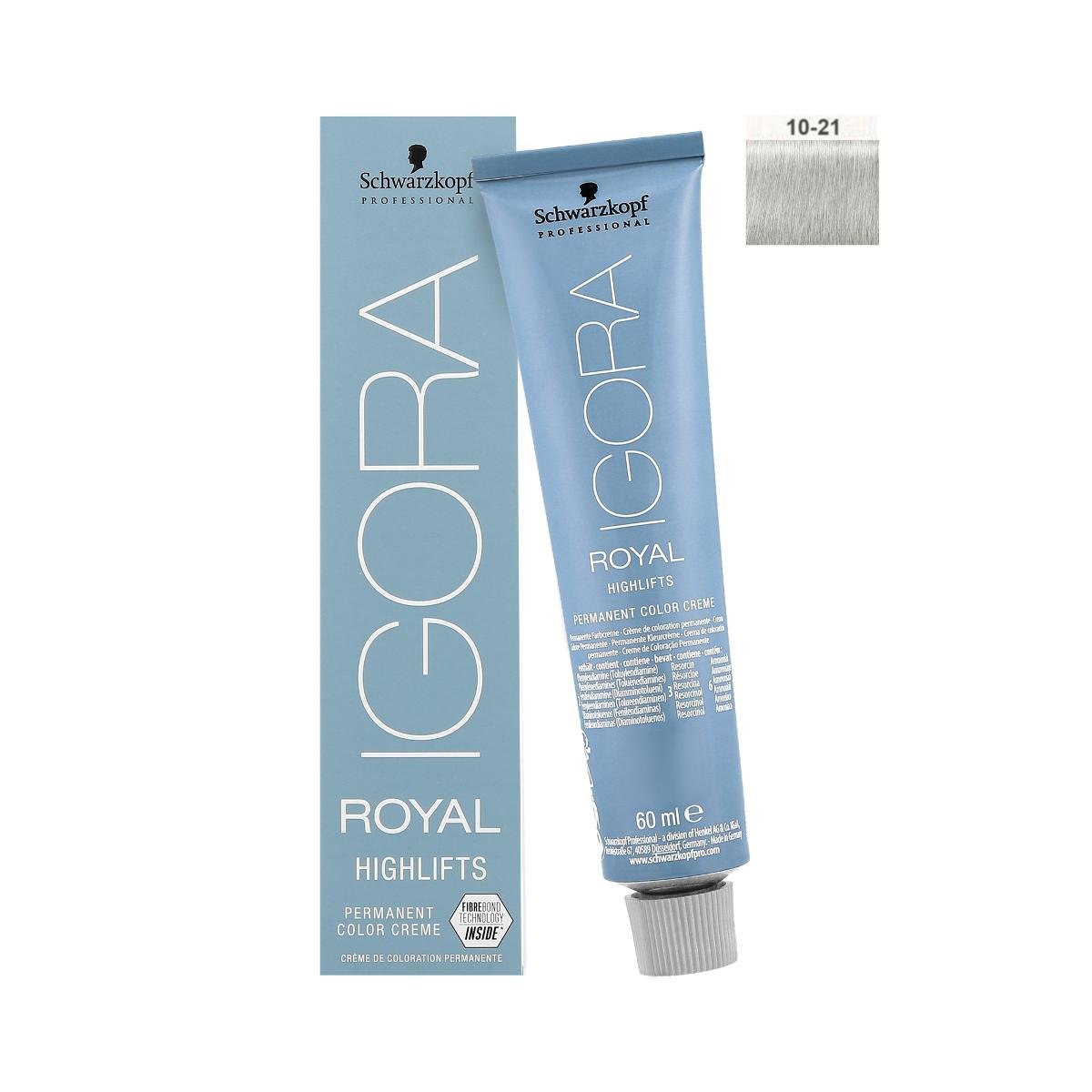 Schwarzkopf Professional Professional, Igora Royal Highlifts, farba do włosów 10-21, 60 ml