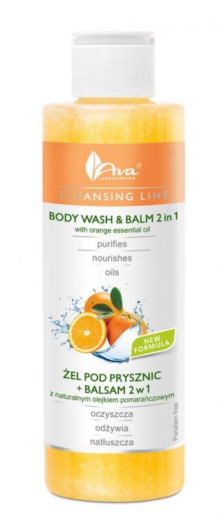 Ava Labolatorium Cleansing Line, żel pod prysznic + balsam 2w1, 200 ml