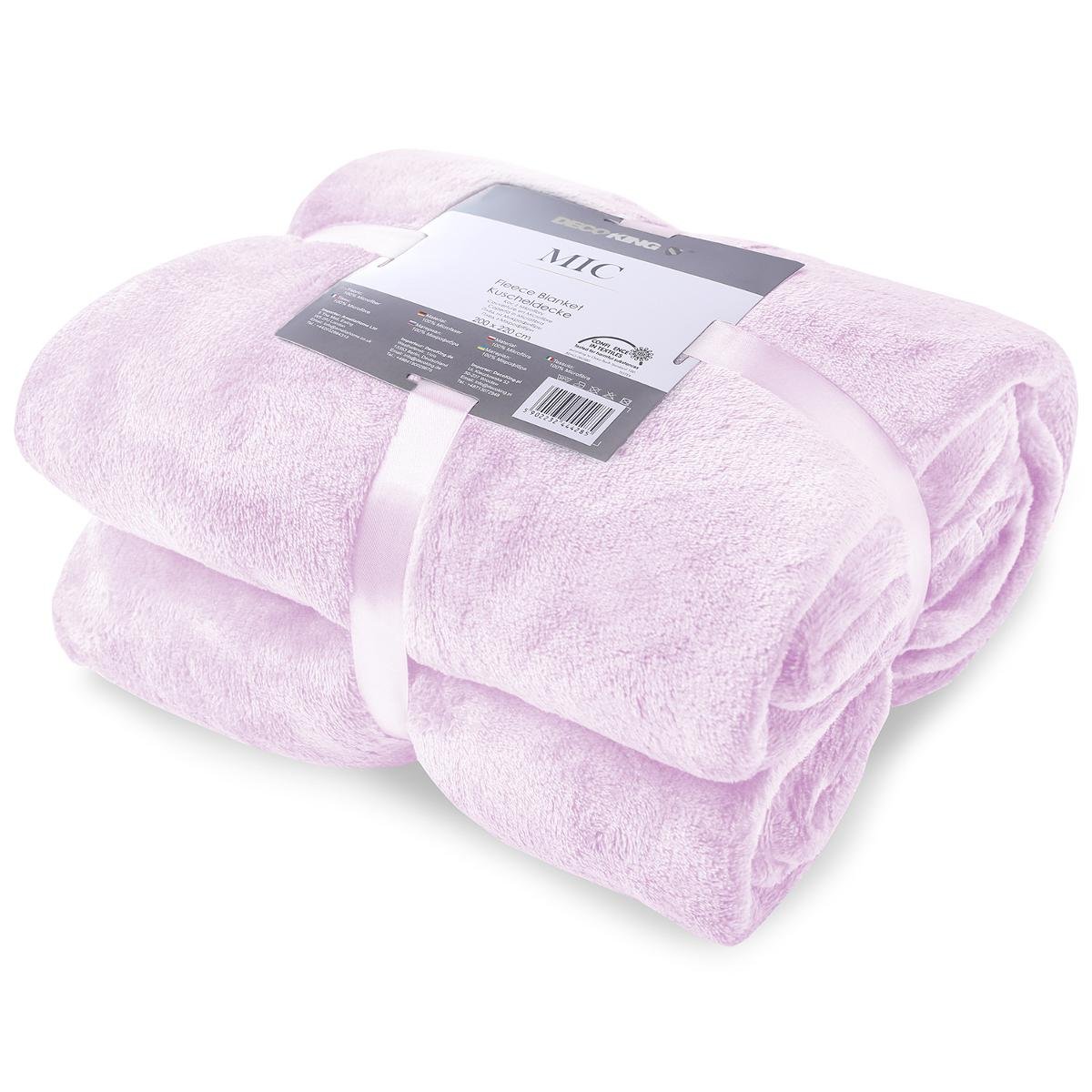 DecoKing Koc/MIC/POWDERPINK/150X200 mikrowłókno