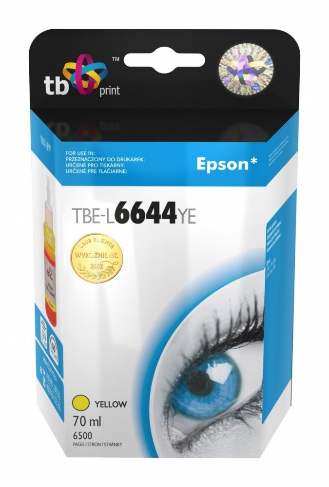 TB Print Tusz do Epson L100/110/200/210/3xx/550 Yellow TBE-L6644YE