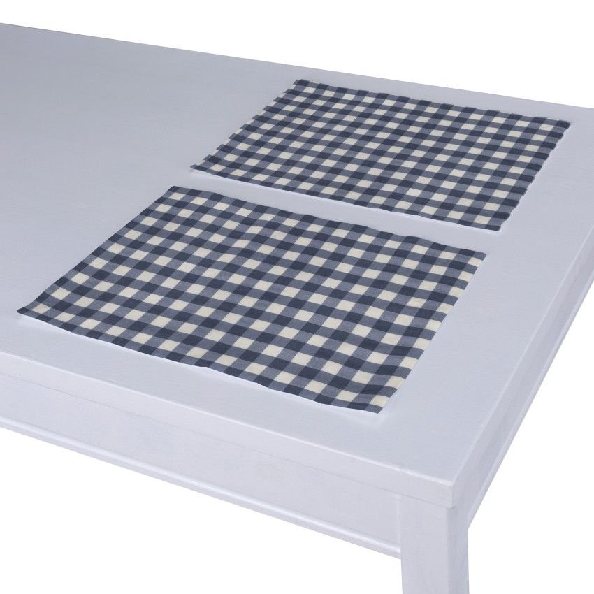 Dekoria pl pl Podkładka 2 sztuki granatowo biała kratka 1,5x1,5cm) 40 x 30 cm Quadro 403-136-01