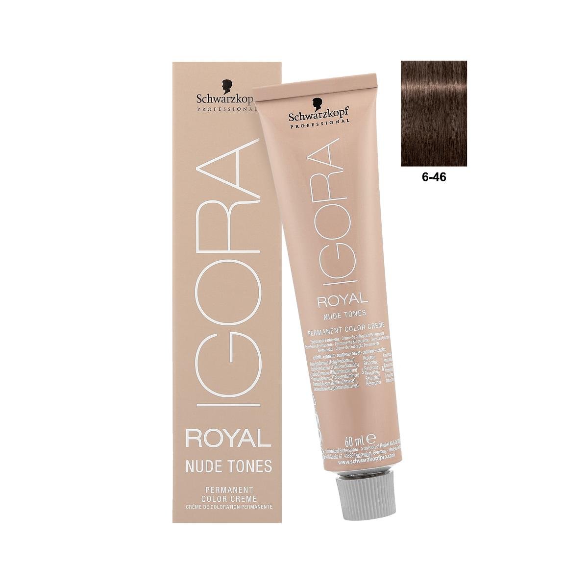 Schwarzkopf Professional Professional, Igora Royal Nude Tones, farba do włosów 6-46, 60 ml