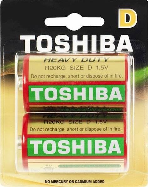 Toshiba Baterie cynkowo-węglowe R20 D blister 2 sztuki R20KG BP-2TGTE SS) R20KG BP-2TGTE SS