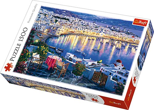 Trefl puzzle Mykonos o zachodzie słońca