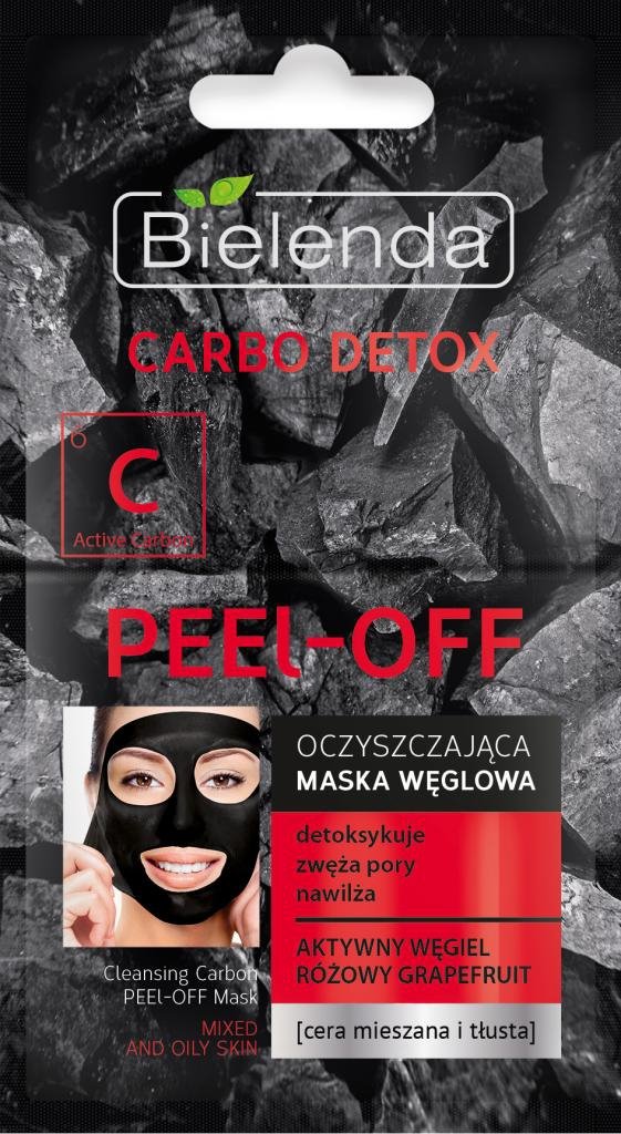 Bielenda Carbo Detox, maska węglowa oczyszczająca peel-off, 2x6 g