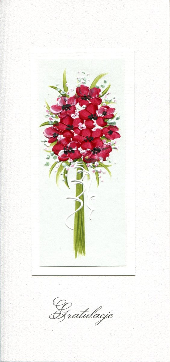 MAK Karnet Gratulacje DL G02 - Czerwony bukiet