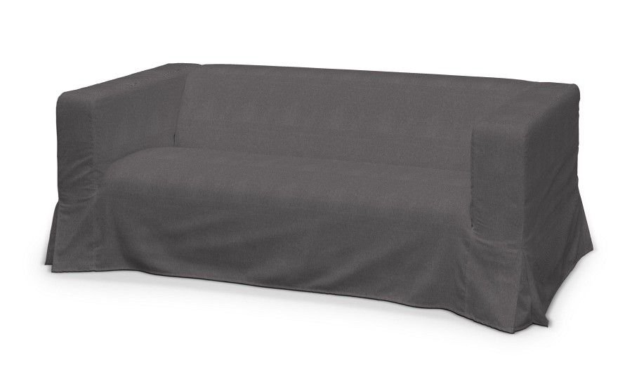 Dekoria Pokrowiec na sofę Klippan 2-osobową długi z kontrafałdami grafitowy 177 x 88 x 66 cm Etna 1013-705-35