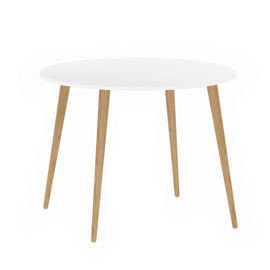 Tvilum Stół okrągły Oslo, biało-beżowy, 100x100 cm