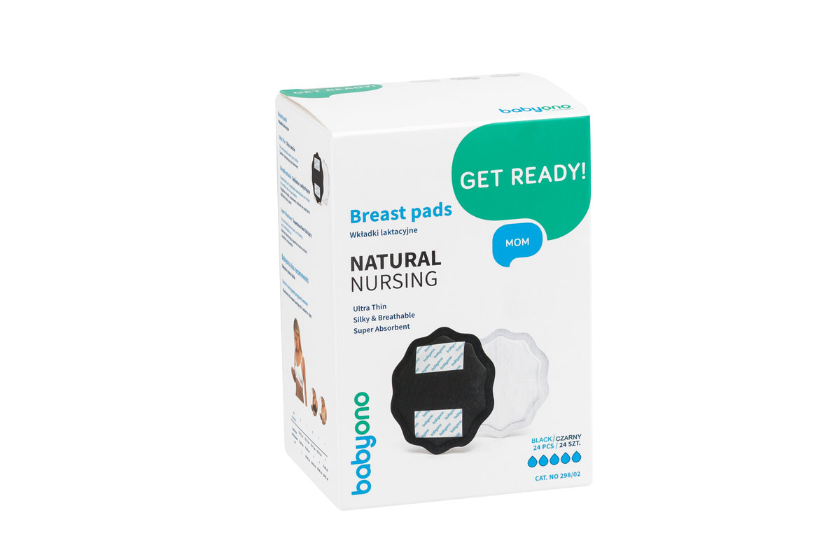 Babyono Natural Nursing - Wkładki laktacyjne k. czarny 24szt