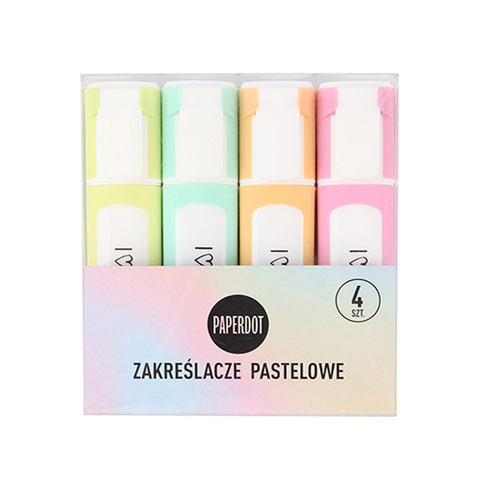 Paperdot, Zakreślacze, pastelowe, 4 sztuki