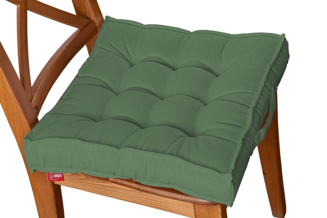 Dekoria Siedzisko Kuba na krzesło butelkowa zieleń 50 × 50 × 10 cm Loneta 211-133-18