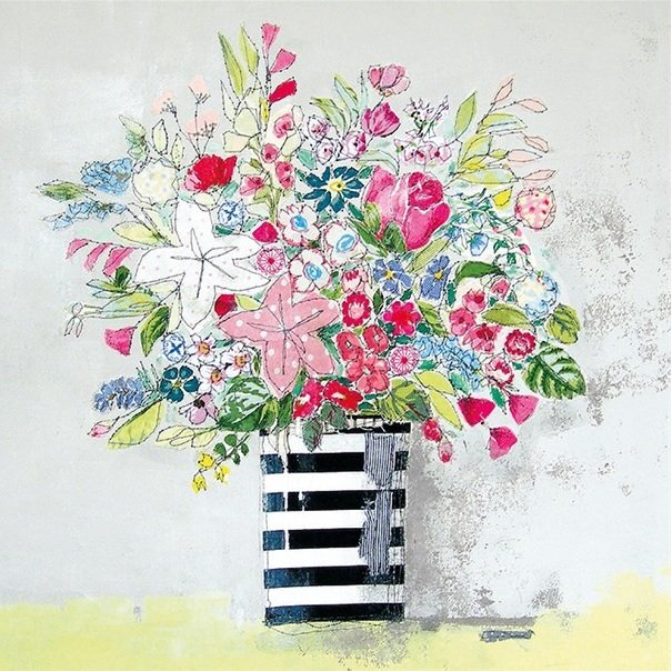 Karnet kwadrat z kopertą Stripy Vase Museums & Galleries