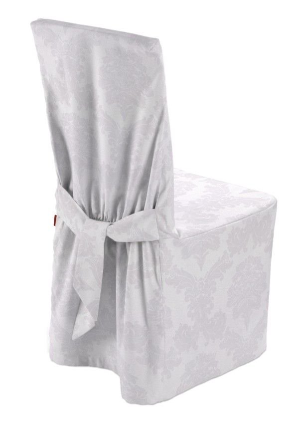 Dekoria Sukienka na krzesło biały 45 × 94 cm Damasco 580-613-00